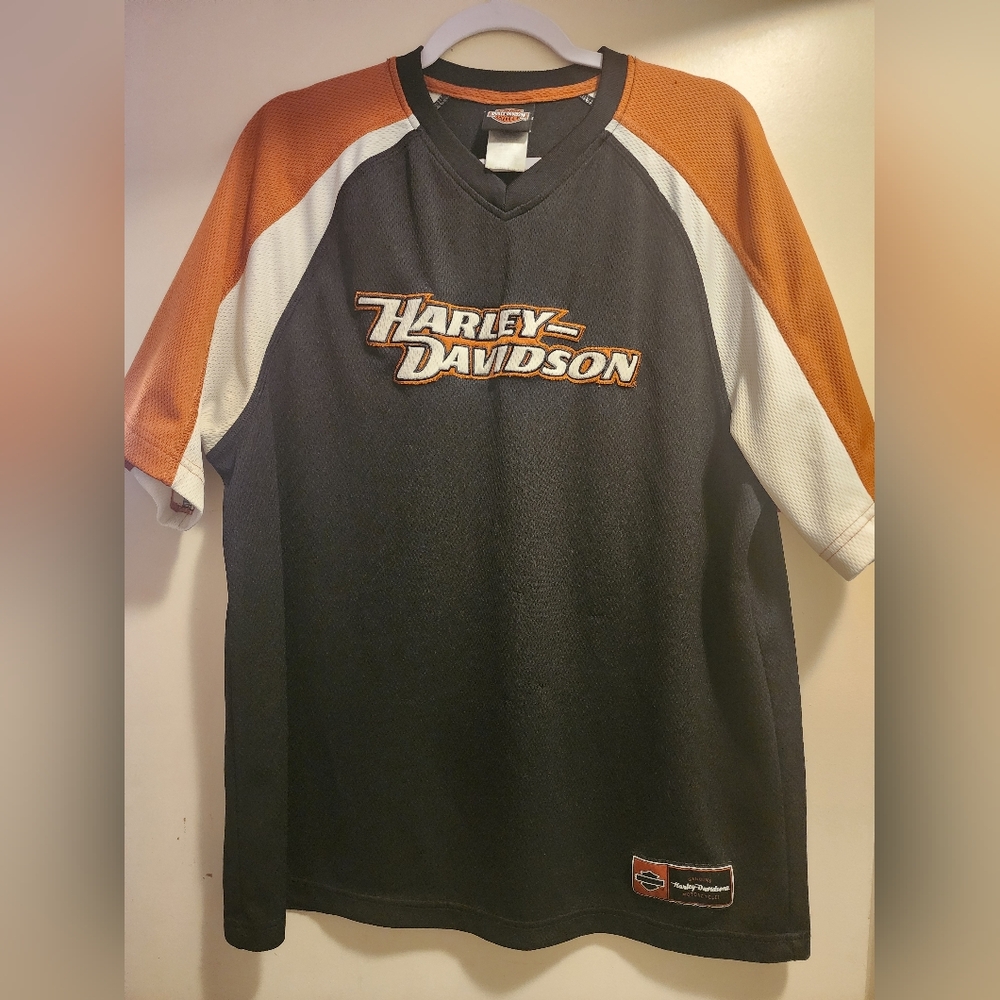 Harley-Davidson Black, Orange & White Performance Short Sleeve Jersey